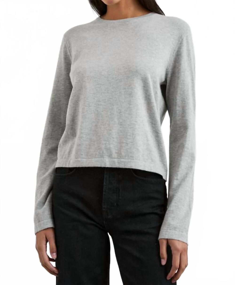 NEW RAILS cotton cashmere long sleeve tee in gray